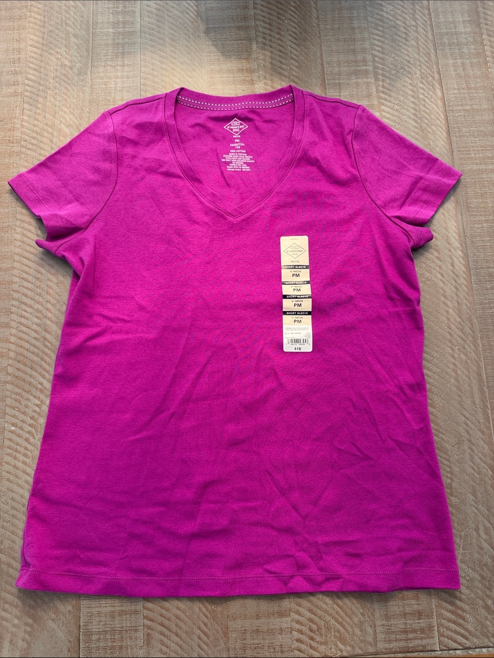 St. John’s Bay Women's V-Neck Short Sleeve Tee - Purple